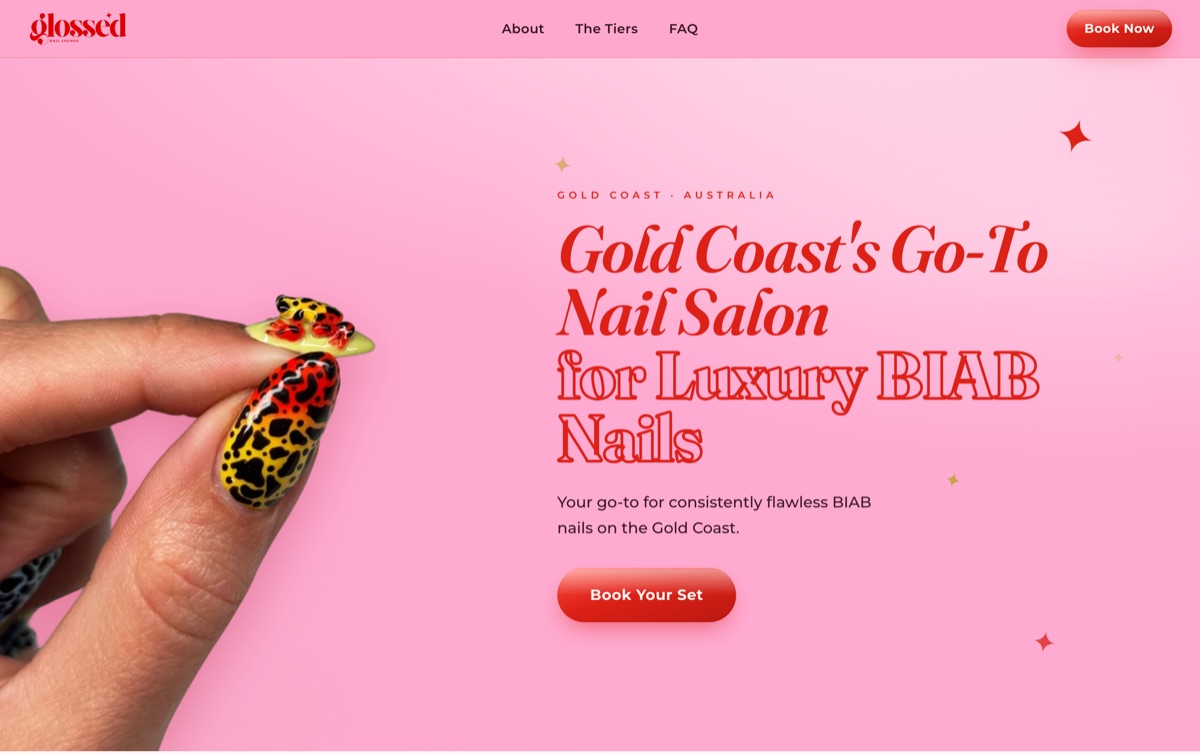Glossed Nail Lounge website homepage